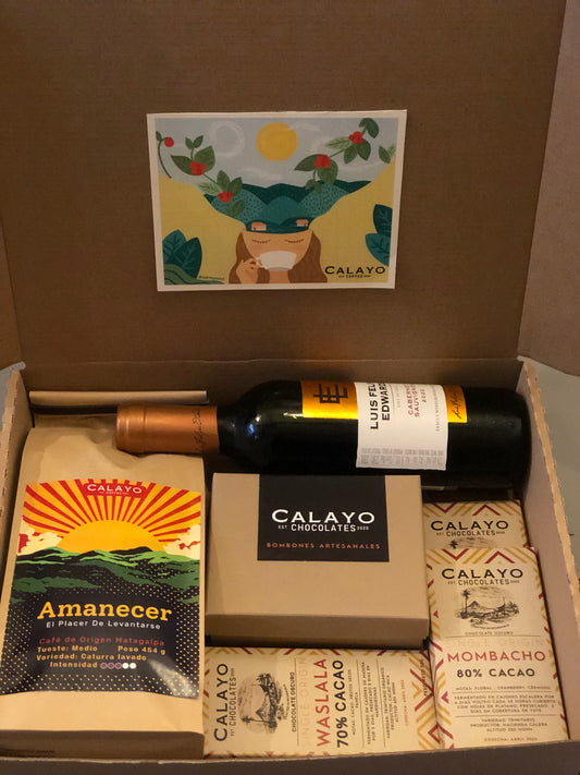 Caja de regalo Chocolate con vino